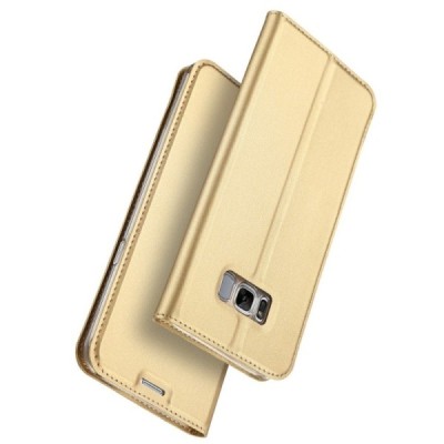 Samsung Galaxy S8 (G950) „Dux Ducis“ Skin sērijas zelta ādas atvērams maciņš / Vacins.lv