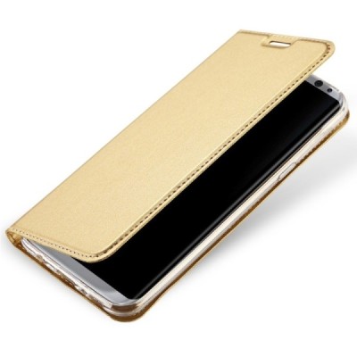 Samsung Galaxy S8 (G950) „Dux Ducis“ Skin sērijas zelta ādas atvērams maciņš / Vacins.lv