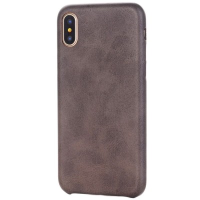 Slim Leather Apple iPhone X (iPhone Xs) tumši brūns ādas apvalks / Vacins.lv