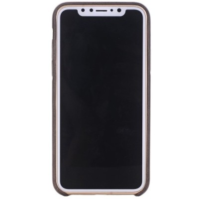 Slim Leather Apple iPhone X (iPhone Xs) tumši brūns ādas apvalks / Vacins.lv