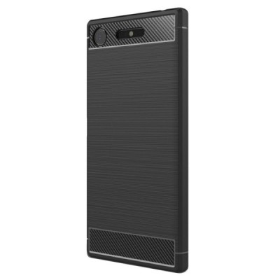 Sony Xperia XZ1 „Carbon“ cieta silikona (TPU) melns apvalks / vacins.lv