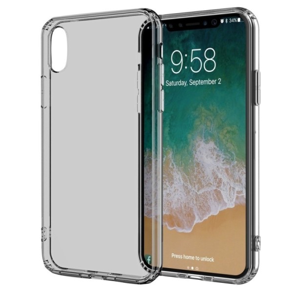 Твердый прозрачный силиконовый (TPU) чехол – серый (iPhone X / Xs)