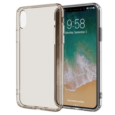 Apple iPhone X (iPhone Xs) cieta silikona (TPU) gaiši brūns apvalks / Vacins.lv