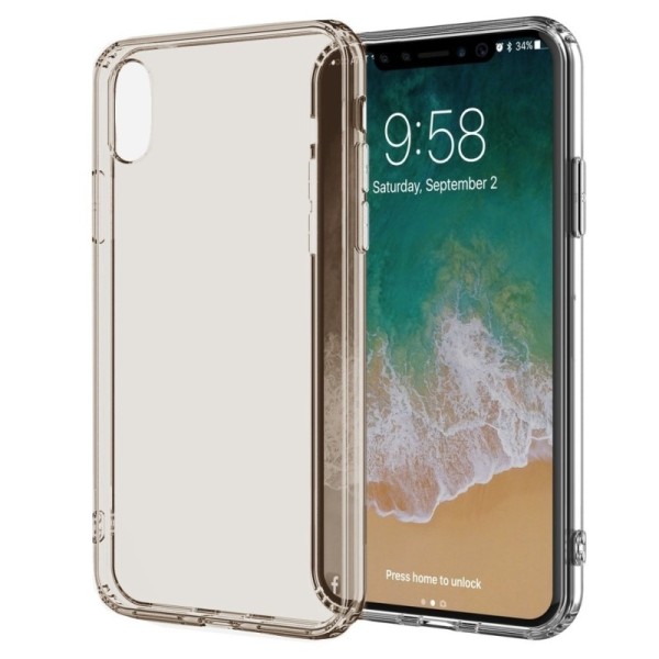 Твердый прозрачный силиконовый (TPU) чехол – светло-коричневый (iPhone X / Xs)