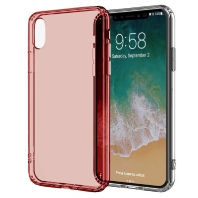Apple iPhone X (iPhone Xs) cieta silikona (TPU) gaiši sarkans apvalks / vacins.lv