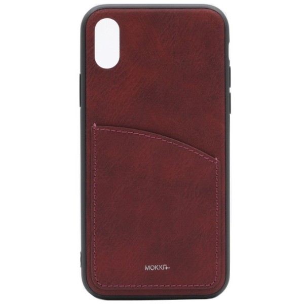 „MOKKA“ Retro кожный чехол - бордовый (iPhone X / Xs)