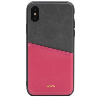 Apple iPhone X (iPhone Xs) „MOKKA“ Svelte rozs, peleks ādas apvalks ar iebūvētu karšu turētāju / Vacins.lv