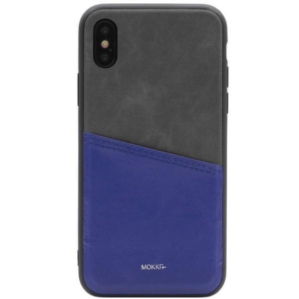 „MOKKA“ Svelte кожный чехол - синий / серый (iPhone X / Xs)