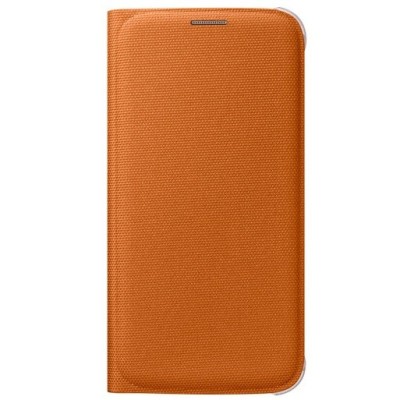 Samsung Galaxy S6 G920 Flip Wallet Cover открываемый оранжевого цвета кожаный чехол - книжка | Vacins.lv