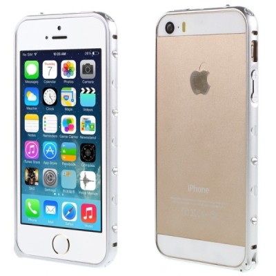 Стильная серебристая рамка ''Kingxbar'' для Apple iPhone 5, 5s и SE - окантовка (бампер) | Vacins.lv
