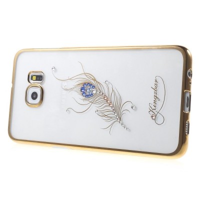 Samsung Galaxy S6 Edge+ (G928) Kingxbar Crystal Icon Pro Peacock Swarovski пластиковый прозрачный золотой чехол с кристаллами | 