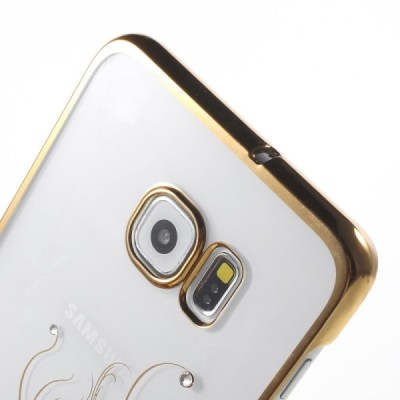 Samsung Galaxy S6 Edge+ (G928) Kingxbar Crystal Icon Pro Peacock Swarovski пластиковый прозрачный золотой чехол с кристаллами | 