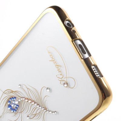 Samsung Galaxy S6 Edge+ (G928) Kingxbar Crystal Icon Pro Peacock Swarovski пластиковый прозрачный золотой чехол с кристаллами | 