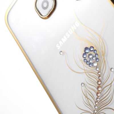 Samsung Galaxy S6 Edge+ (G928) Kingxbar Crystal Icon Pro Peacock Swarovski пластиковый прозрачный золотой чехол с кристаллами | 