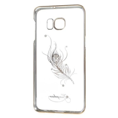 Samsung Galaxy S6 Edge+ (G928) Kingxbar Crystal Icon Pro Peacock Swarovski пластиковый прозрачный золотой чехол с кристаллами | 