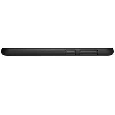 P9 Lite Mini (Y6 Pro 2017) Nillkin Frosted Shield melns plastmasas futrālis + ekrāna aizsargplēve / Vacins.lv