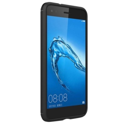 Huawei P9 Lite Mini (Y6 Pro 2017) „Carbon“ cieta silikona (TPU) melns apvalks / vacins.lv