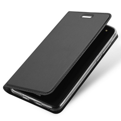 „Dux Ducis“ Skin серии Huawei Y6 2017 / Y5 2017 (Nova Young) чёрный кожаный чехол-книжка | Vacins.lv