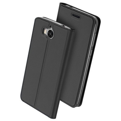 „Dux Ducis“ Skin серии Huawei Y6 2017 / Y5 2017 (Nova Young) чёрный кожаный чехол-книжка | Vacins.lv
