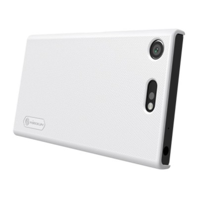 Nillkin Frosted Shield Sony Xperia XZ1 Compact белый пластиковый чехол + защитная пленка для экрана | Vacins.lv