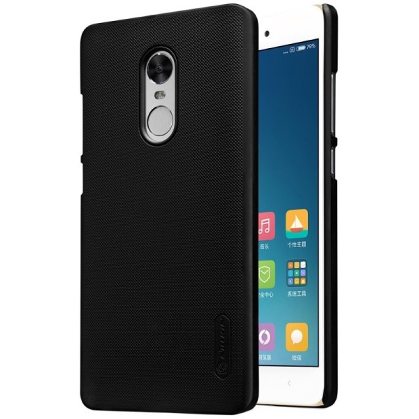 „Nillkin“ Frosted Shield apvalks - melns + ekrāna aizsargplēve (Redmi Note 4 X)