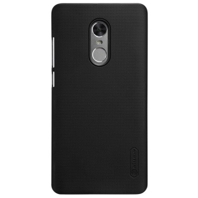 Xiaomi Redmi Note 4 X Nillkin Frosted Shield melns plastmasas apvalks + ekrāna aizsargplēve / Vacins.lv