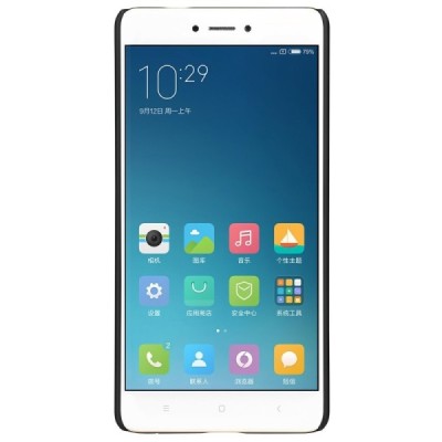 Xiaomi Redmi Note 4 X Nillkin Frosted Shield melns plastmasas apvalks + ekrāna aizsargplēve / Vacins.lv