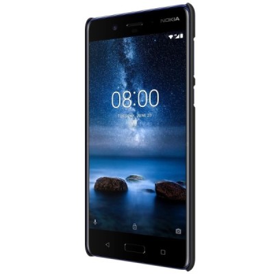 Nokia 8 Frosted Shield чёрный пластиковый чехол + защитная пленка для экрана | Vacins.lv