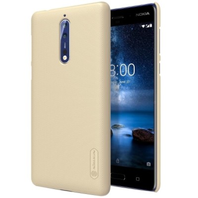 Nokia 8 Frosted Shield золотой пластиковый чехол + защитная пленка для экрана | Vacins.lv