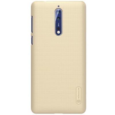 Nokia 8 Nillkin Frosted Shield zelta plastmasas apvalks + ekrāna aizsargplēve / Vacins.lv