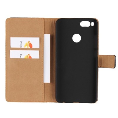 Xiaomi Mi A1 и Mi 5X открываемый чёрный кожаный Casual чехол - книжка | Vacins.lv