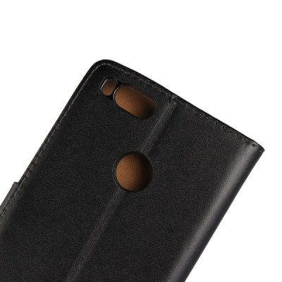 Xiaomi Mi A1 и Mi 5X открываемый чёрный кожаный Casual чехол - книжка | Vacins.lv