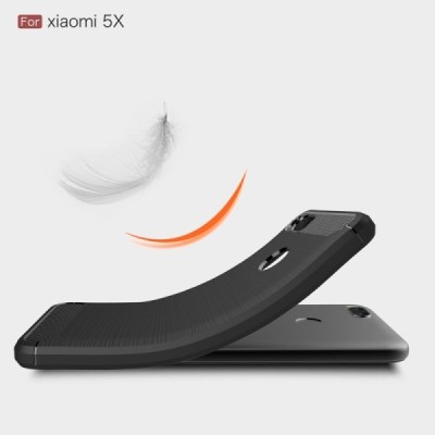 Xiaomi Mi A1 и Mi 5X „Carbon“ твердый силиконовый чехол (TPU) - черный | Vacins.lv