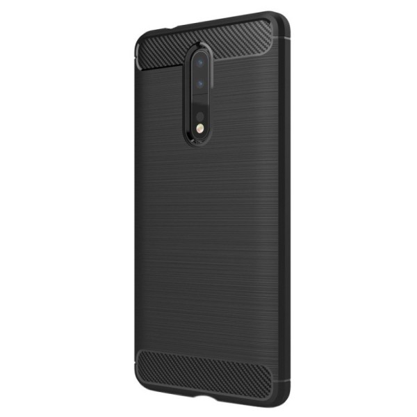 „Carbon“ твердый силиконовый чехол (TPU) - черный (Nokia 8)