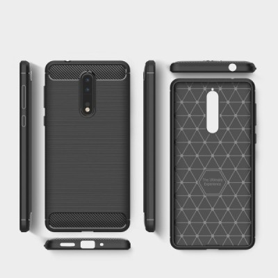 Nokia 8 „Carbon“ твердый силиконовый чехол (TPU) - черный | Vacins.lv