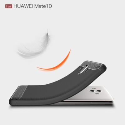 Huawei Mate 10 „Carbon“ твердый силиконовый чехол (TPU) - черный | Vacins.lv