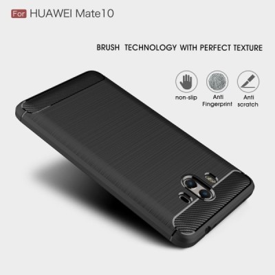 Huawei Mate 10 „Carbon“ твердый силиконовый чехол (TPU) - черный | Vacins.lv