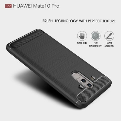 Huawei Mate 10 Pro „Mofi“ Carbon cieta silikona (TPU) melns apvalks | vacins.lv
