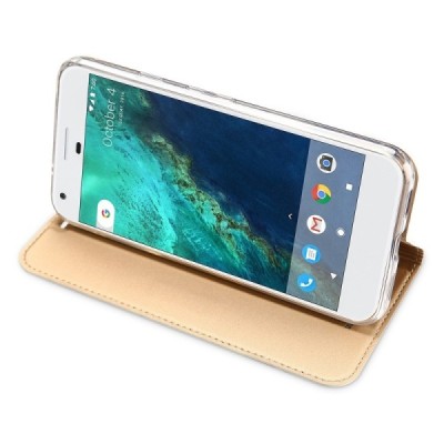 „Dux Ducis“ Skin серии Google Pixel XL золотой кожаный чехол-книжка | Vacins.lv