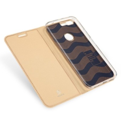 „Dux Ducis“ Skin серии Google Pixel XL золотой кожаный чехол-книжка | Vacins.lv