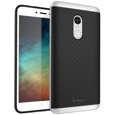 Xiaomi Redmi Note 4X „IPAKY“ твердый силиконовый чехол из TPU черного цвета (с серебристыми краями) | Vacins.lv
