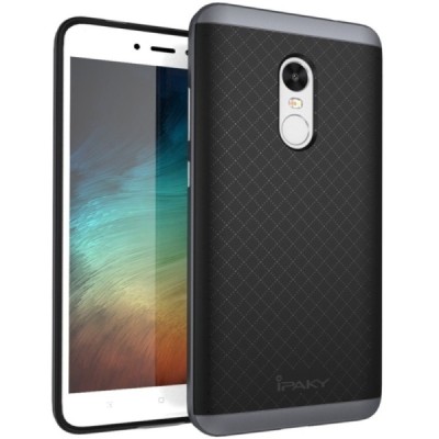 Xiaomi Redmi Note 4X „IPAKY“ твердый силиконовый чехол из TPU черного цвета (с серыми краями) | Vacins.lv