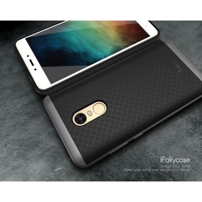 Xiaomi Redmi Note 4X „IPAKY“ cieta silikona (TPU) melns apvalks (apmales - pelekā krāsā) / Vacins.lv