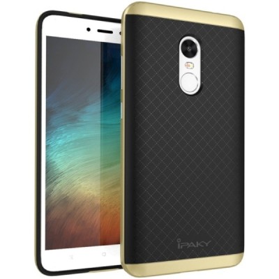 Xiaomi Redmi Note 4X „IPAKY“ твердый силиконовый чехол из TPU черного цвета (с золотистыми краями) | Vacins.lv