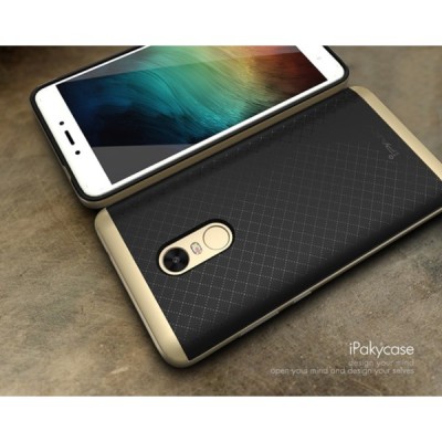Xiaomi Redmi Note 4X „IPAKY“ твердый силиконовый чехол из TPU черного цвета (с золотистыми краями) | Vacins.lv