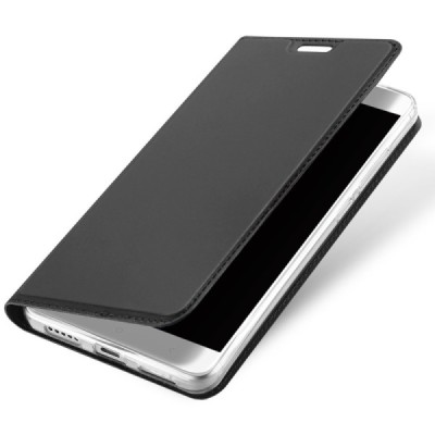 Xiaomi Redmi Note 4X „Dux Ducis“ Skin sērijas melns ādas atvērams maciņš / Vacins.lv