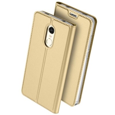 Xiaomi Redmi Note 4X „Dux Ducis“ Skin sērijas zelta ādas atvērams maciņš / Vacins.lv