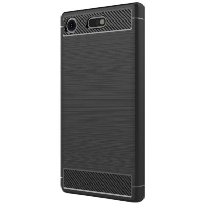 Sony Xperia XZ1 Compact „Carbon“ твердый силиконовый чехол (TPU) - черный | Vacins.lv