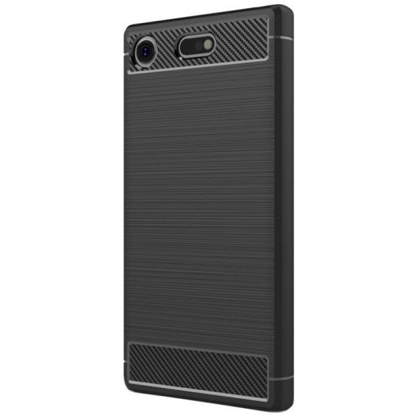 „Carbon“ твердый силиконовый чехол (TPU) - черный (Xperia XZ1 Compact)
