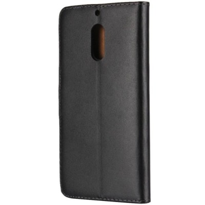 Nokia 6 открываемый чёрный кожаный чехол - книжка | Vacins.lv